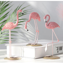 Load image into Gallery viewer, 1pc Nordic Ins Pink Flamingo Ornaments Home Accessories Living Room Desktop Station Resin Flamingo Decorative Statue